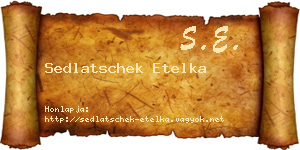 Sedlatschek Etelka névjegykártya