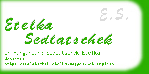 etelka sedlatschek business card